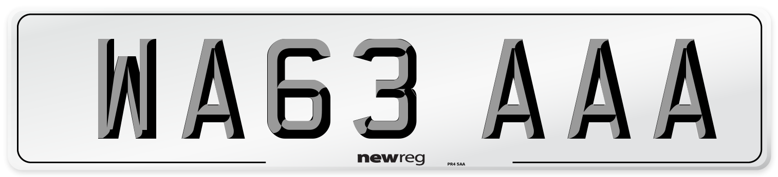 WA63 AAA Number Plate from New Reg